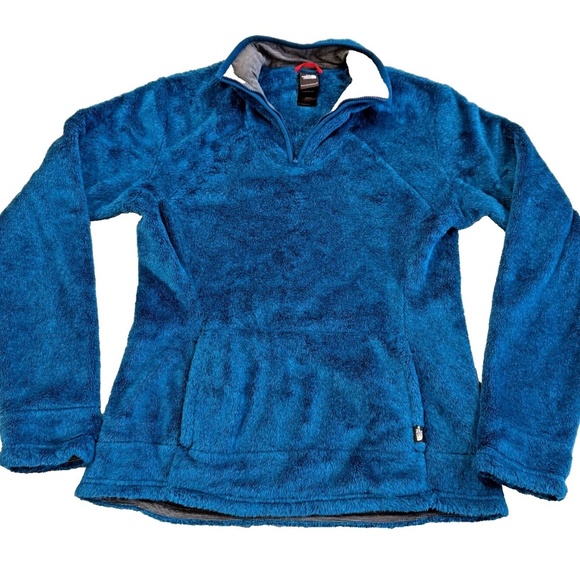The North Face Fuzzy Blue Women's 1/4 Zip Pullover; Size Small - Picture 1 of 6